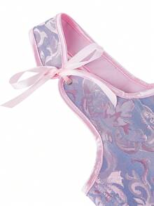 Áo nịt ngực định hình, áo ba lỗ thời trang Jacquard không dây có dây buộc chéo sau lưng, thích hợp làm áo khoác ngoài dự tiệc hóa trang - Màu tím  Violet - Xem 6