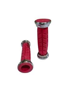 Manoplas De Punho Vermelho Ponta Cromada, Luva Bicicleta MTB Aro 20 24 26 29 Par - Multicolorido - Visão 5