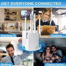 Extensor de WiFi 1200Mbps, amplificador de señal WiFi de banda dual 2.4G/5G con puerto Ethernet y cobertura de 360° para uso en exteriores - Ver 10