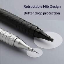 欧美 0.3 0.5 0.7 2.0mm 艺术绘图自动铅笔 低重心可伸缩笔尖 金属自动铅笔