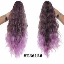 Claw Ponytail Extensions Hair Gradient Color 20 Inch Long Water Wave Hair Heat Resistant Fiber Synthetic Hairpiece For Women Girls Party Daily Use - Multicolor - View 8