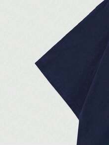 男士休闲百搭简约日式仙鹤印花短袖T恤 - 藏蓝色 - 查看 5