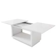 Extra-Large Square Dining Table/Coffee Table, Length 140/180 X Width 70 X Height 76.5 Cm, Modern Simple Dining Table, White - White - View 7