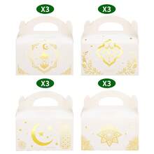 24个/包 金箔白纸板饼干、糖果、甜点包装高级纸盒，适用于节日派对、烘焙、DIY礼品 - 彩色 - 查看 7