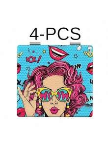 1 Stück stilvoller Anime-Mädchen-Serie tragbarer Kosmetikspiegel, faltbar, leicht, ultradünn, handlich, hochwertig versilberter Nano-Elektroplattierter Rahmen, detaillierte Verarbeitung, geeignet für verschiedene Anlässe, faltbare quadratische Form für einfaches Tragen