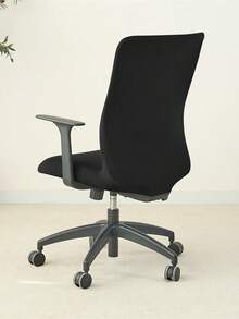 1PC Spandex Fabric Office Chair Cover Solid Color Elastic Computer Chair Covers Stretch Armchair Slipcover For Living Room Study Gaming Chair - Black - View 7