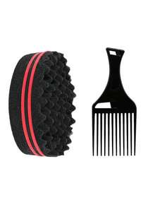1pc/2pcs Double Hole Hair Sponge Brush, Wavy Curling Styling Tool, Suitable For Braids, Dreadlocks, Afro Curly Hair Styling, Professional Hairstylist Level Sponge, Can Create Free-Style Textured Waves - Suitable For Home Styling, Daily Hair Care, Salon Use, Perfect Gift For Men And Women, Ideal Choice For Natural Hair Enthusiasts - Multicolor - View 13