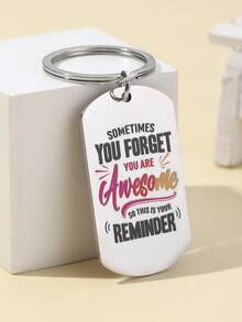 1Pc Fun Inspiration Gift Keychain - You Are Enough Keychain, Reminder Keychain, Men's And Women's Inspiration Gifts Valentine's Day Car Accessories Bag Charm School Letter Cute Goth Y2k - Multicolor - View 6