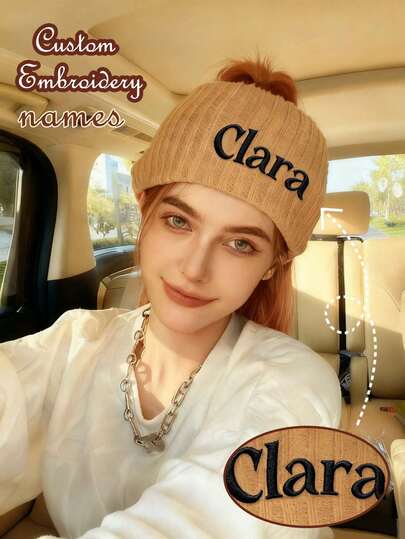 عصابة رأس مطرزة مخصصة مصنوعة من الأكريليك، دافئة للجبهة، وشاح رأس واسع وفضفاض، لارتداء الرياضة، مخصص، هدية عيد الميلاد، هدية مخصصة