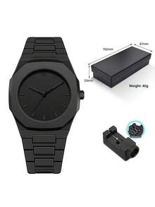 1 chiếc đồng hồ nam thạch anh bằng nhựa, chống nước, màu đen, kiểu dáng thể thao, sáng tạo, độc đáo, phù hợp để đeo hàng ngày, món quà lý tưởng cho nam giới. - màu đen - Xem 15