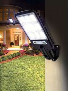 1pc Outdoor Solar Wall Light, 108 COB Chips, Motion Sensor, 3 Lighting Modes, 270° Adjustable Angle, 1200mAh Solar Charging + Remote Control, Bright Night Light With Projection Function, Remote Control Included, Suitable For Garden/Patio/Pathway/Villa, Holiday Decor Gift - Choose 1/2/4/6/8pcs - Black - View 3