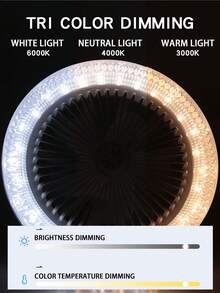 26cm Ceiling Fan With Light, 40W 3-Speed, 3000K-6500K Dimmable LED Bulb, Remote Control, Suitable For Bedroom, Kitchen, Closet, Etc. - White, E27 Socket, Upgraded Crystal Lampshade And Aroma Function