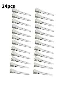 30/50pcs Professional Women's Hair Salon Styling Clips, 5.5cm Curled Metal Root Volumizing Clips, DIY Hair Accessories - Silver - View 15