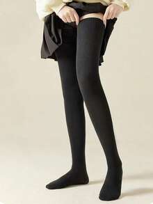 Winter Warm Long Socks Tube Thick High Tube Over Knee Knee-Length Hosiery Socks Terry Solid Color Women Thicken Calf Socking - Multicolor - View 9