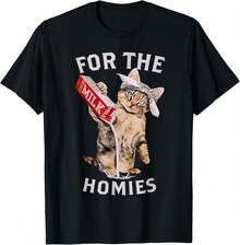 Milk Cat For The Homies & Funny Meme Cute Cat T-Shirt - màu đen - Xem 1
