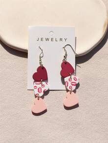 1 Cặp bông tai dài bằng gốm in hình trái tim và đôi môi ngày lễ tình nhân dành cho nữ, thiết kế gợi cảm lãng mạn dễ thương - Nhiều màu - Xem 11