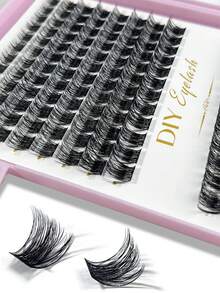 MIOFIA 384pcs Cluster D Curl Lash High Capacity DIY Eyelash Extensions Book Lash Length 8-16mm, Freely Combinable Suit For Beginner, Long Lasting Individual Lashes Mixed Style Lash Clusters Extensions DIY Cluster Lash At Home Makeup Beauty Fake Lash Extensions For Enlarge Your Eyes, DIY At Home - D - Xem 7