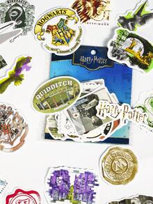 Harry Potter 50張哈利波特復古貼紙，水彩風格塗鴉角色貼紙，哈利波特、榮恩、赫敏、馬爾福，乙烯基防水貼紙，適用於水瓶、筆記本電腦、桿、水壺、電腦、手機、帽子、汽車，適合青少年和成人的趣味貼紙，紀念品禮物、生日禮物 [官方授權] - 彩色 - 查看 6