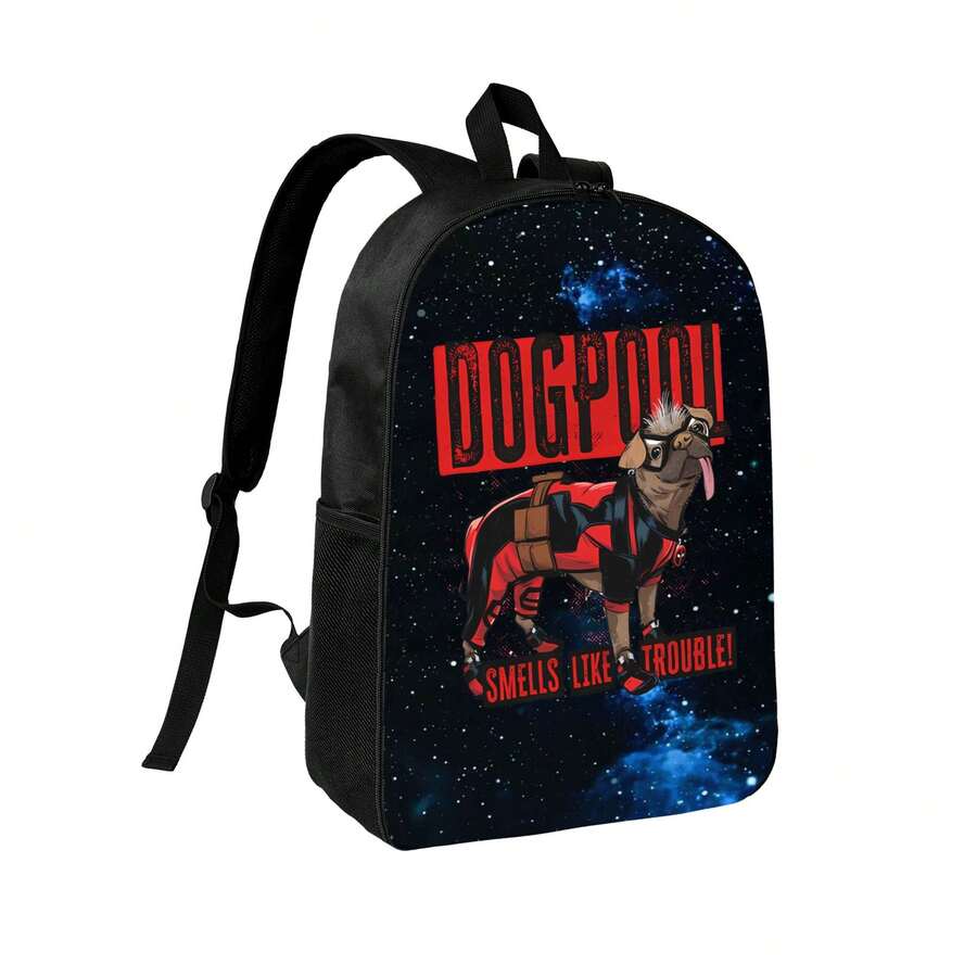 2025 New Deadpool & Wolverine Dogpool  Large-Capacity Backpack Wear-Resistant And Dirt-Resistant Fabric, Ergonomic Shoulder Straps That Fit The Shoulders, Adjustable Wide Design, Easily Fits 15-Inch Laptops, Suitable For Travel And Daily Use. - 黑色 - 查看 1