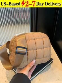 Quilted Puffy Waist Bag, Fashion, Super Comfy, Adjustable Crossbody Bag, Suitable For Women, Perfect For Running, Shopping, Hiking And Workout Organizer Storage Storage Bag Organization,Crossbody Bags For Autumn And Winter, Gifts For Thanksgiving, Christmas, Birthdays, And Other Holidays, Fashionable Waist Bags - 彩色 - 查看 14