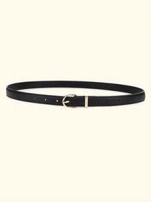 2pcs/Set Teenager Skinny PU Leather Belt Thin Waist Belt With Metal Buckle For Pants Jeans Dresses - Multicolor - View 6