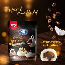 AMOS 4D Coconut Coffee Mochi Gummy Candy, Chewy Coconut Rich Coffee Flavored 1.41oz Packs-Taste Snack Gummy Candy, Coconut Coated Coffee Filled, Novelty Candy, Glutenfree Snack, Tropical Meets Bold - 1 Gói - Xem 1