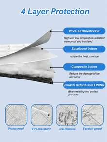غطاء حماية من الثلج والجليد لزجاج السيارة الخلفي والأمامي. غطاء زجاج أمامي مقاوم للماء، مناسب لجميع السيارات والشاحنات والسيارات الرياضية متعددة الاستخدامات والشاحنات الصغيرة، إكسسوارات سيارة أساسية للشتاء - متعدد الألوان - مشاهدة 5