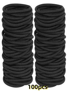 100 Stück/80 Stück/40 Stück/10 Stück Mehrfarbig, hochelastisch ohne Haare zu beschädigen, Frauen Straßen Lässig Stil, elegant hochelastisch, nahtlos und nicht zerstörend, geeignet für Frauen Pferdeschwanz binden, Schminken, Baden, Haarewaschen, Pendeln, Sport Urlaub, Schulveranstaltungen, Haargummis, Haargummibänder, Scrunchies, Haarseile, Haargummis - Schwarz - Übersicht 8