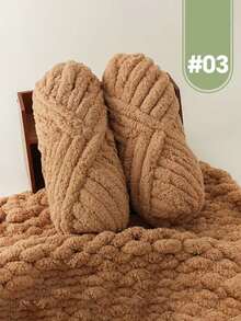 2 cuộn sợi Polyester siêu dày, 500g sợi thủ công mềm nhiều màu, thích hợp để đan thủ công, làm chăn, gối, giường cho thú cưng - Nhiều màu - Đuôi Mèo Tập 2 - Xem 15