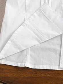 女童短袖白衬衫，学院风，夏季款 - 白色 - 查看 5