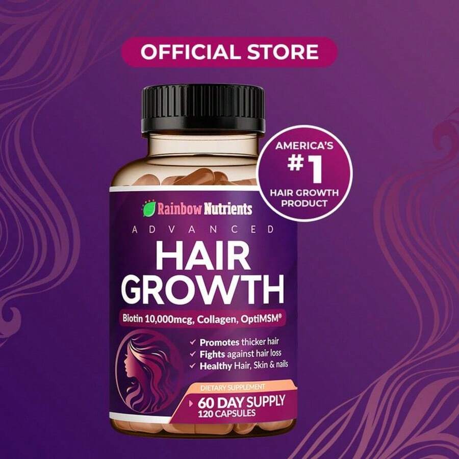 24-In-1 Advanced Hair Growth Vitamins | Biotin 10,000mcg, Collagen, Patented OptiMSM, GoMCT, Saw Palmetto | Naturally Regrow Stronger & Healthier Hair, Skin And Nails | Stops Hair Loss | 60 Day Supply - 其他 - 查看 1