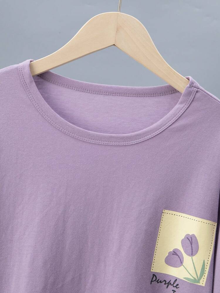 6pcs/Set Girls Sleepwear Set, Short Sleeve Top And Pants, 100% Cotton Lightweight Casual Pajamas For Summer - Multicolor - View 6