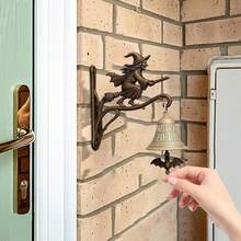 Genérico Campanas de Bruja para Puerta,Campanas de Bruja de Pared con Escoba - Decoración Colgante para Jardín Exterior Entrada Porche Pasillo - 1 - Ver 5