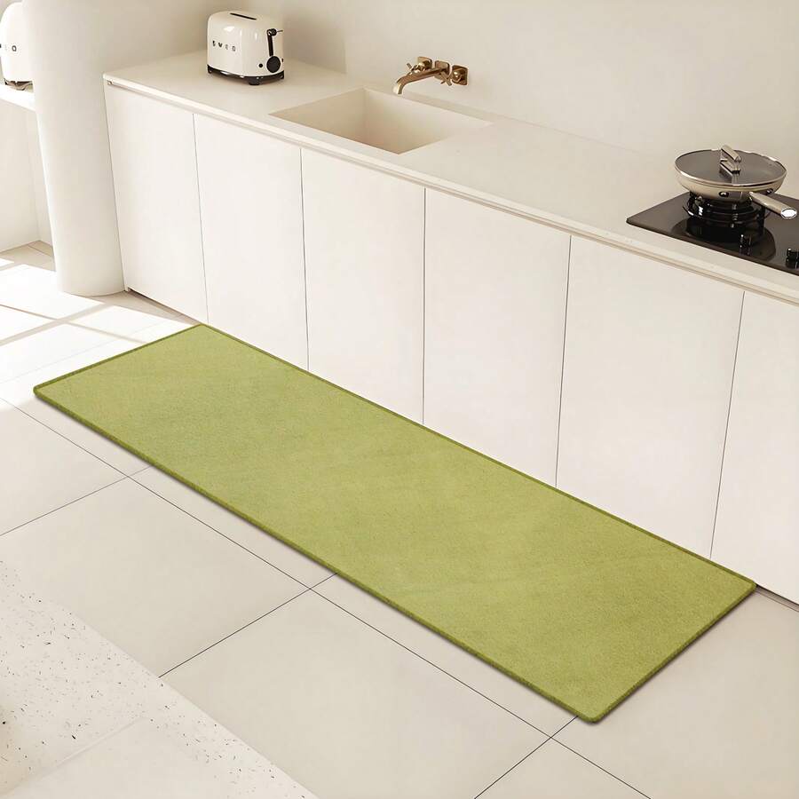 Kitchen Mat & Kitchen Rug - Solid Color, Green (GR) - View 1