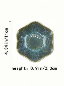 1pc Jade Green Elegant Ceramic Lotus Leaf Jewelry Organizer Tray For Earrings, Rings, Keys And Small Accessories, Perfect Birthday Or New Year Gift, Desk Storage Valentine Day - 彩色 - 查看 6