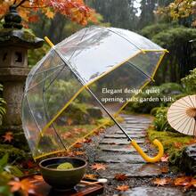 Auto Open 52" Clear Yellow Bubble Umbrella - Bold &  Rain Protection - Màu vàng trong suốt - Xem 1