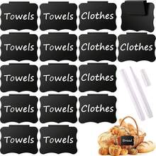 5 个篮子标签夹（两种形状），可移除标签，适用于储物盒、厨房储物柜标签、办公文件篮、塑料储物盒标签夹、篮子标签、储物盒夹（黑色） - 彩色 - 查看 12