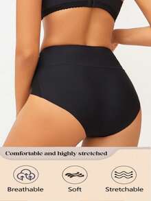 5Pcs High-Waisted, Non-Slip, Anti-Roll-Up, Full-Coverage Women's Tummy Control Panties, Sizes S-XXXL - 彩色 - 查看 4