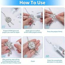Pegamento multiusos B7000 DIY - Adhesivo transparente y resistente al agua para proyectos hechos a mano, joyería y reparación de pantallas de teléfono - Color transparente - Ver 8