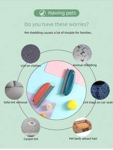 1支宠物毛发去除刷，宠物毛发清洁刷，神奇衣物毛发去除器，手动静电吸附式宠物毛发除尘清洁刷，猫狗通用 | 去除漂浮毛发 | 不伤衣物 | 可重复使用 | 可水洗 | 静电吸附 | 防飞毛 | 旅行便携，适合猫狗主人 - 彩色 - 查看 5