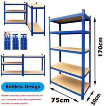 JAOSY Garage Integrated Storage Racks - Mavi - Görünüm 2