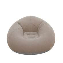 1 pieza Sillón inflable de camping para niños, sofá perezoso inflable para interiores, sillón reclinable acolchado individual, silla de respaldo portátil y multifuncional para exteriores de fácil almacenamiento - Gris - Ver 10