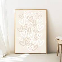 1pc, Canvas Wall Art, Framed Wall Decor, Heart Pattern, Beige College Style Wall Art, Graffiti Heart Colorful Poster, Neutral Fashion Poster, Girl's Room Decor, Printable Heart Pattern, Modern Apartment Decor, Home Decor, Valentine's Day Decor, Valentine's Day Poster, Wedding Decor, Love Poster, Couple Gift, Room Decor, Dorm Decor, Bedroom Decor, Living Room Decor, Gift, College Style Decor - Multicolor - View 6