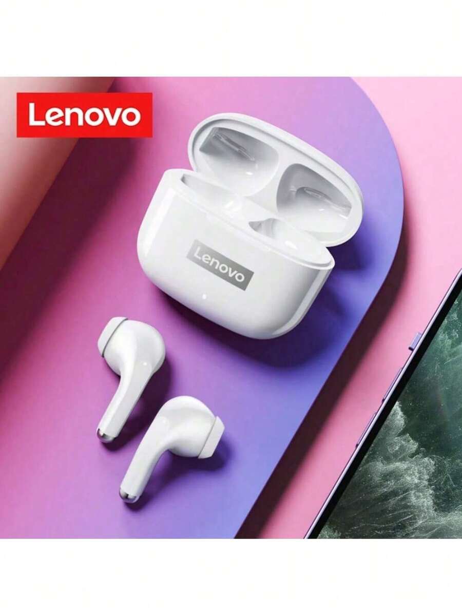 Lenovo LP40 Pro TWS Wireless Bluetooth V5.1 Earphones, In-Ear Sports Earbuds, Waterproof Noise Cancelling, Chinese Packaging And Manual - White - View 1