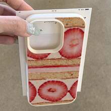 Strawberry Cake Pattern TPU Case For IPhone 16 PRO MAX/14/16 PLUS/15/13P/12/11 Business Shockproof High-Value Protective Cover - 白色 - 查看 3