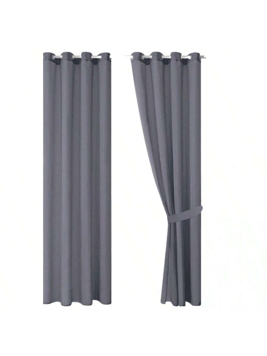 Cortinas transparentes Color Gris Oscuro de alta durabilidad de 140cm*225cm