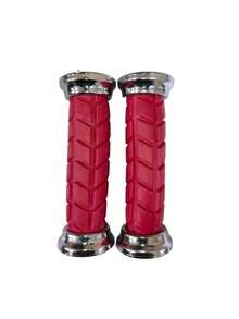 Manoplas De Punho Vermelho Ponta Cromada, Luva Bicicleta MTB Aro 20 24 26 29 Par - Multicolorido - Visão 4