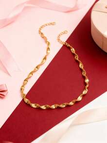 1pc Fashionable New Luxury Elegant Water Wave Chain Bracelet, Versatile Design - one-size - View 6