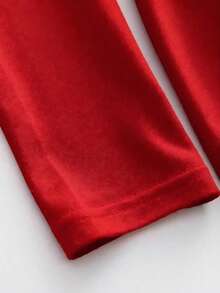 Women's Elegant Glitter Off-Shoulder Cinched Waist Dress, Autumn - Red - View 6