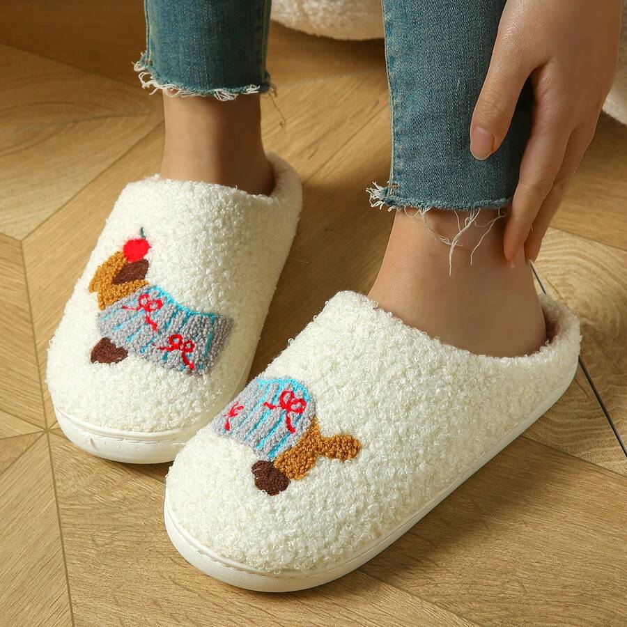 Dép đi trong nhà in hình chó Dachshund hoạt hình dễ thương mùa thu/đông, đế dày êm ái, lớp lót bông, giày đi trong nhà chống trượt thoải mái, dép đi trong nhà cho nữ, trang phục Halloween, Giáng sinh